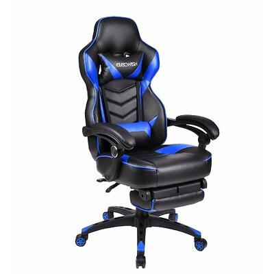 Giantex Adjustable Reclining Ergonomic Faux Leather Swiveling PC & Racing  Game Chair with Footrest