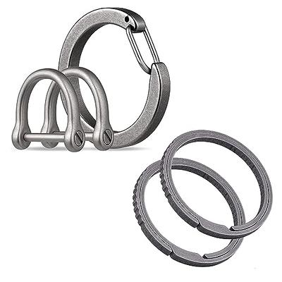 TISUR Titanium Carabiner Keychain Clip+Key Rings for Keychains