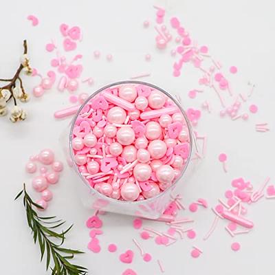 Valentine Sprinkles glitter pearls 3 oz Cookies Cake Decor Pink Red pearl