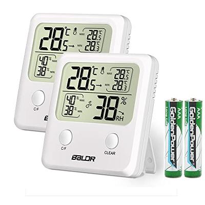 Humidity Gauge, 1 Pack Indoor Thermometer for Home Digital Hygrometer Room  Thermometer and Humidity Gauge with Temperature Humidity Monitor AAA  Battery Powered(Color: Black) - Yahoo Shopping