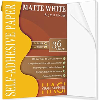 36 Sheets, Printable MATTE WHITE Sticker Paper for INKJET & LASER