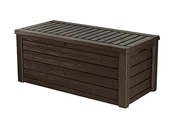 Rubbermaid Patio Chic Resin Weather Resistant Outdoor Storage Deck Box, 123  Gal, Black Oak Rattan Wicker Basket Weave, Outdoor Cushions, Garden Tools,  Pool Toys, Brown - Yahoo Shopping