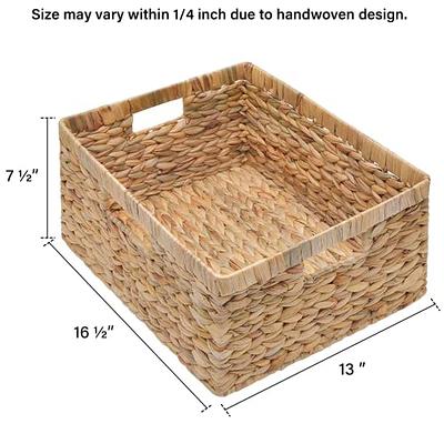 Hand-Woven Small Wicker Baskets with Wooden Handles, 2-pack – STORAGEWORKS