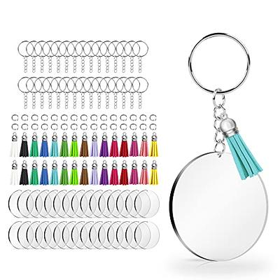 100pcs Blank Acrylic Keychains Acrylic Key Chain Key Pendant Key Decorations