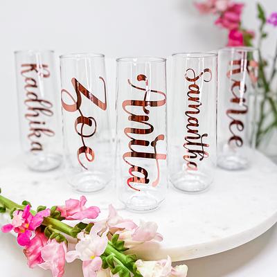 6oz Champagne Tumbler Custom Bachelorette Party Bridesmaid Gift Set  Insulated Stainless Steel Champagne Flutes Wedding Favors