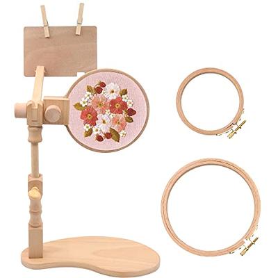 Caydo Adjustable Metal Embroidery Hoop Stand with 6 Pieces Multicolor  Embroidery Hoops and 15 Needles for Cross Stitch and Embroidery Project -  Yahoo Shopping