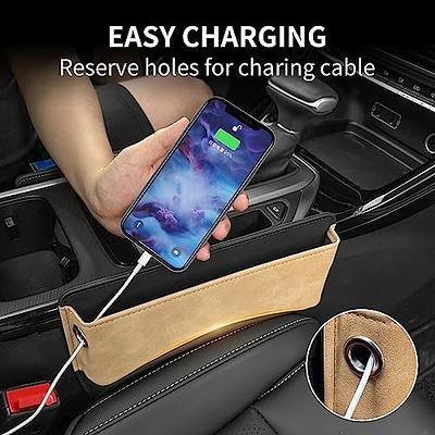 Car Seat Gap Filler Organizer, Faux Leather Side Storage Box with Cup  Holders, Car Organizer Front Seat for Holding Phone, Sunglasses 