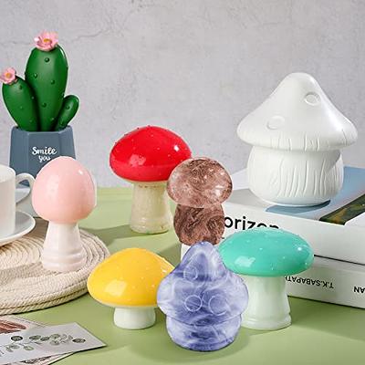 BBTO 14 Pcs Jar Resin Mold Mushroom Jar Silicone Mold Jewelry Holder  Container Epoxy Mold Resin