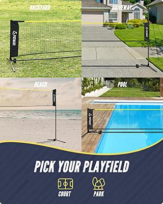 Fielday 17 ft. Sports Easy Setup Badminton Set, Height Adjustable