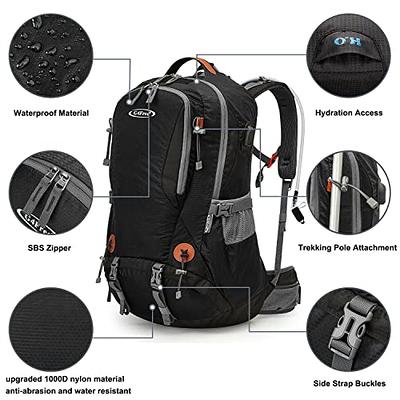 Maelstrom Hiking Backpack,Camping Backpack,40L Waterproof Hiking Daypack with Rain Cover,Lightweight Travel Backpack,Black