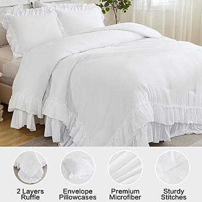 Andency White California King Comforter Set, 3 Pieces Lightweight Fluffy  Farmhouse Shabby Chic Bedding Comforter Sets, Soft Microfiber All Season  Cal King Bed Sets(104x96Inch) - Yahoo Shopping