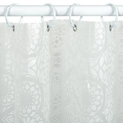 Zenna Home Mesh Pockets PEVA Shower Curtain/Liner, Grey