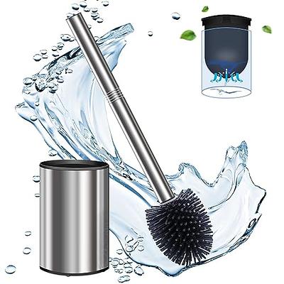 Sellemer Toilet Brush and Holder Set for Bathroom, Flexible Toilet Bowl  Brush Head with Silicone Bristles, Compact Size for Storage and  Organization