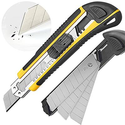 Utility Knife, Retractable Box Cutter for Cardboard, Boxes and Cartons,  Non-slip Rubbery Handle