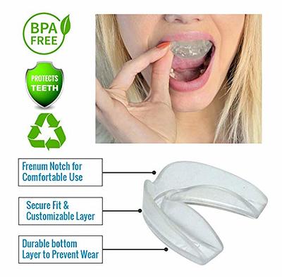  Mouth Guard for Clenching Teeth at Night Upgraded Night Guards  for Teeth Grinding Professional Mouth Guard for Grinding Teeth Stops  Bruxism and Teeth Clenching 2 Sizes with Hygiene Case (4 Piece