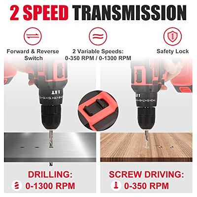HOTO Cordless Brushless Drill Tool Set, Variable Speed, Hidden Buckle,  Unique LED Screen, Intelligent Digital Display, Safe, Exquisite &  Practical