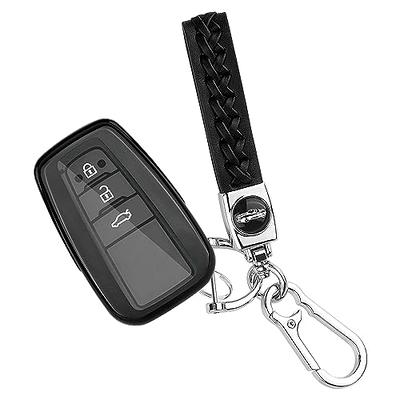 ESEWALAS Bling Car Key Fob Case,Car Key Fob Cover Key Case Shell,Car Remote  Smart Key Protector Holder,TPU Key Case with Keychain Lanyard,Keyless