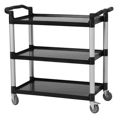 Rubbermaid Commercial Products 2-Shelf Utility/Service Cart, Medium, Lipped  Shelves, Ergonomic Handle, 500 lbs. Capacity, for  Warehouse/Garage/Cleaning/Manufacturing FG452088BLA 