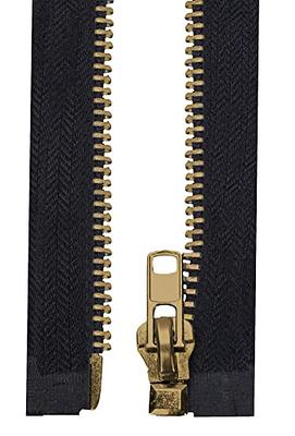 Leekayer #10 26 Inch Metal Zipper Brass Separating Jacket Zipper Heavy Duty  Metal Zippers for Jackets Sewing Coats Crafts (26 Brass)