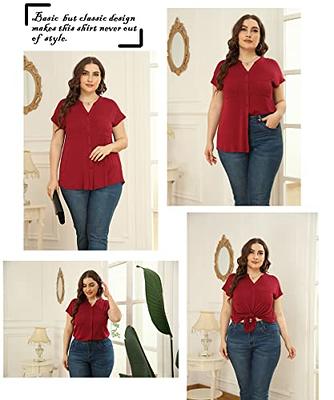 Fashion New Style Plus Size Women's Short-sleeved V-neck Off-the