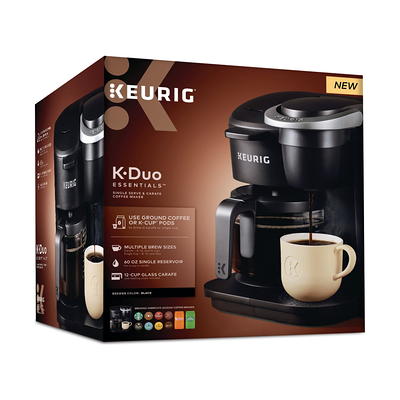 Keurig K-Duo Coffee Maker, Single Serve and 12-Cup Carafe Drip Coffee  Brewer, Compatible with K-Cup Pods and Ground Coffee, Black