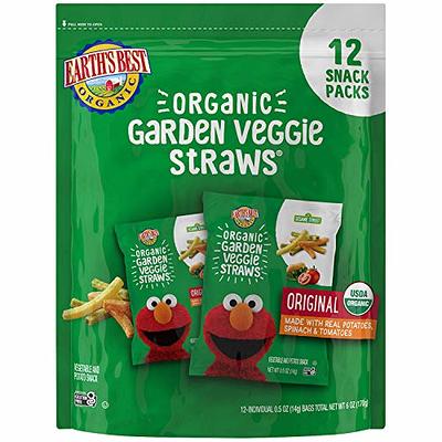 Earth's Best Organic Kids Snacks, Sesame Street Toddler Snacks, Organic  Garden Veggie Straws for Toddlers 2 Years and Older, Original, Multipack,  .5 oz Bags, 12 Count - Yahoo Shopping