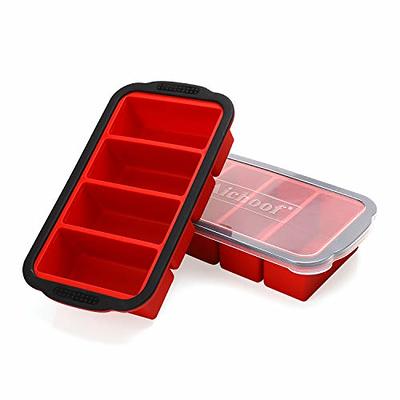 1-Cup Extra Large Freezing Tray with Lid, 2 PACK, Food Freezer