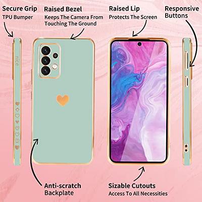 Likiyami (3in1 for Google Pixel 6A Case Heart Women Girls Girly Cute Luxury  Pretty with Stand Phone Cases Black and Gold Plating Love Hearts Aesthetic