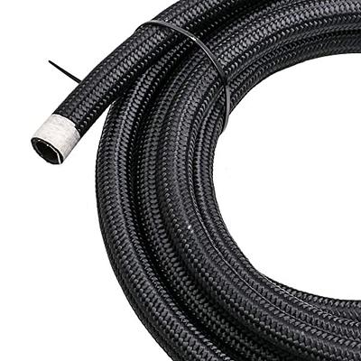 6AN 20FT Fuel Line Hose Kit Nylon Stainless Steel Braided Oil Hose