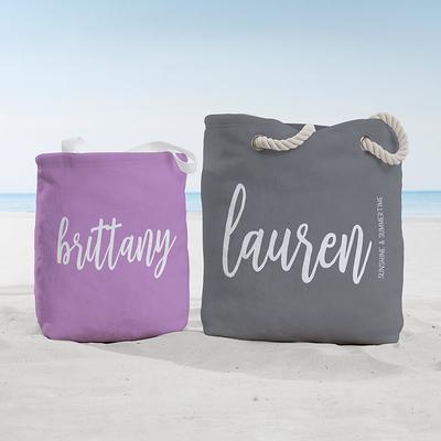 Personalized Tote Beach Summer bag, With Your Name / Made by Order.