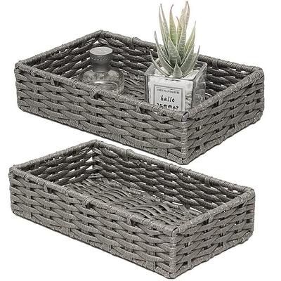 Dracelo Gray Bathroom Storage Organizer Tray Toilet Paper Storage Basket,  Towel Bread Baskets for Kitchen Organizing B09TZXQB2P - The Home Depot