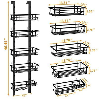 HapiRm Hanging Shower Caddy with 14 Hooks and Soap Holder, No