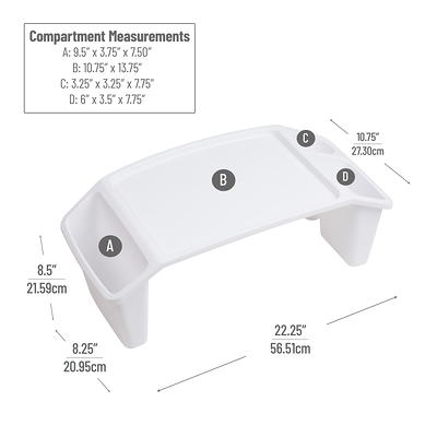 Mind Reader Sprout Collection, Portable Desk, Breakfast Tray, Laptop Desk,  Side Storage Pockets with 3 Compartments for Toys, Coloring Books, Tablets,  Books, Games and Snacks, White - Yahoo Shopping