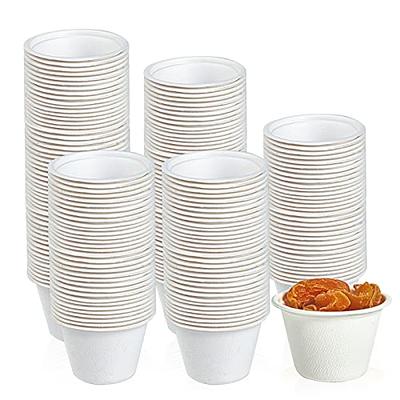 4oz Compostable Portion Cups with Lids, Disposable Souffle Take