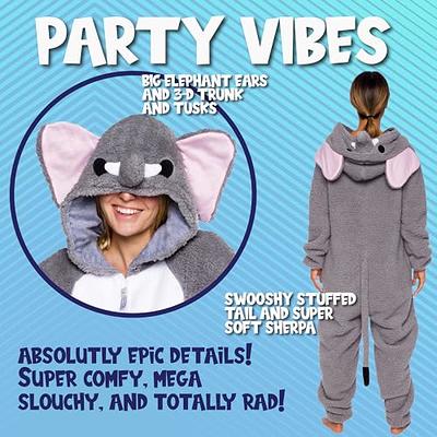 Funziez! Slim Fit Sherpa Adult Onesie - Animal Halloween Costume - Plush  One Piece Cosplay Suit for Women and Men - Yahoo Shopping