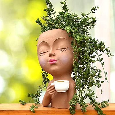 Swing Faces Planter Pot Hanging Head Planter Resin Plant Pot for Indoor  Outdoor Plant Succulent Pots Unique Faces Design 