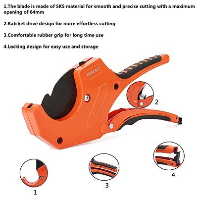 Ratchet Pvc Pipe Cutter, Cuts up to 2-1/2, PVC Cutter 2 Inch, Sk5 blade  and aluminum alloy body, Cutting for PEX, PVC, and PPR Pipe, Etc,Ideal for  Home Working and Plumbers 