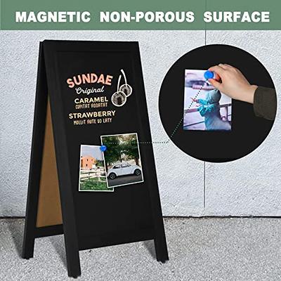 Magnetic A-Frame Chalkboard Sign Extra Large 40 x 20, Chalk Board Sign  Free Standing Chalkboard Easel Double-Sided Sidewalk Sign, Wooden Sandwich