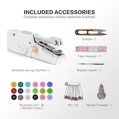 Handheld Sewing Machine, Mini Portable Electric Sewing Machine for Adult,  Easy to Use and Fast Stitch Suitable for Clothes,small handheld，Fabrics,  DIY Home Travel，White， - Yahoo Shopping