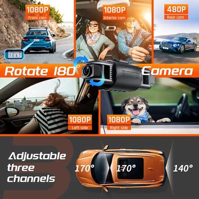 2-Inch Screen Car Recorder, 3-Way HD 1080P Dash Cam, Three-Lens Parking  Monitor, Car DVR with IR Night Vision, Loop Recording, G-Sensor (3 Lens) -  Yahoo Shopping