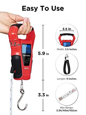 HEETA Waterproof Fish Scale Digital with Backlit LCD Display, 110lb/50kg  Portable Hanging Scale Fishing Scale for Home and Outdoor, Measuring Tape  and 2 AAA Batteries Included (Red) - Yahoo Shopping