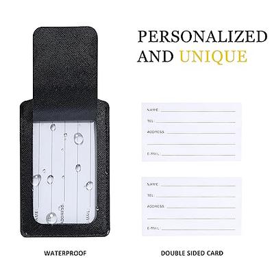  2 Pack Luggage Tags for Suitcases, PU Leather Baggage