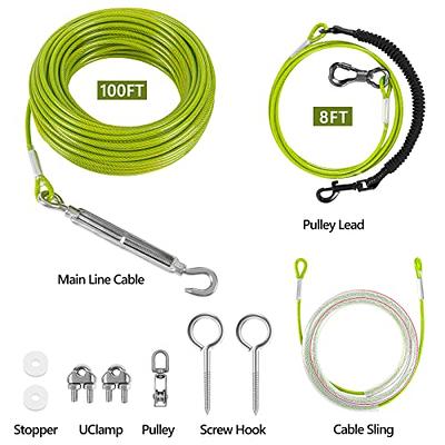 XiaZ Dog Tie Out Cable, 40 FT Dog Runner Cable with Swivel Hook