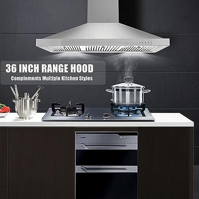 Velivi 30 in. 600 CFM Convertible Ductless Under Cabinet Range Hood with 3 Speed Exhaust Fan and 2 LED Lights, Stainless Steel, Silver