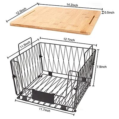 4 Pack Large Metal Wire Storage Baskets Kitchen Pantry Organizer Countertop