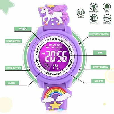 3D Unicorn Kids Watch for Girls, Toys for 3 4 5 6 7 Year Old Girls Best  Gifts for Girls Boys Age 3-8