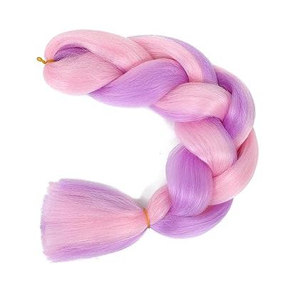 AFNOTE Ombre Rainbow Braiding Hair Extensions 24 Inch 3 Packs Synthetic  High Temperature Jumbo Braiding Hair Twist Crochet Braids Hair for