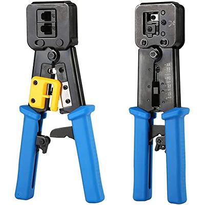 Hiija Pass Through RJ45 Crimp Tool, Ethernet RJ45 Crimper Cat5