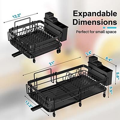 Godboat Dish Drying Rack with Drainboard, 2-Tier Dish Racks for Kitchen  Counter, Dish Drainer Set with Utensils Holder, Large Capacity Dish  Strainers with Extra Drying Mat (Black) - Yahoo Shopping