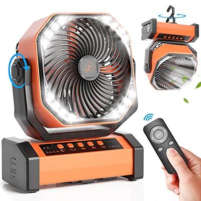 Battery Operated Clip on fan with Camping Lantern, 4 Speeds & Timer, 1